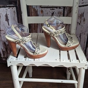 Frye heel platform sandals